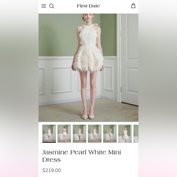 First Date Jasmine Pearl White Mini Dress Size S NWT. - Picture 15 of 15